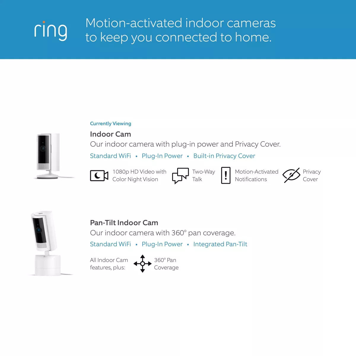 Ring 1080P Indoor Cam (2Nd Gen) Security Camera