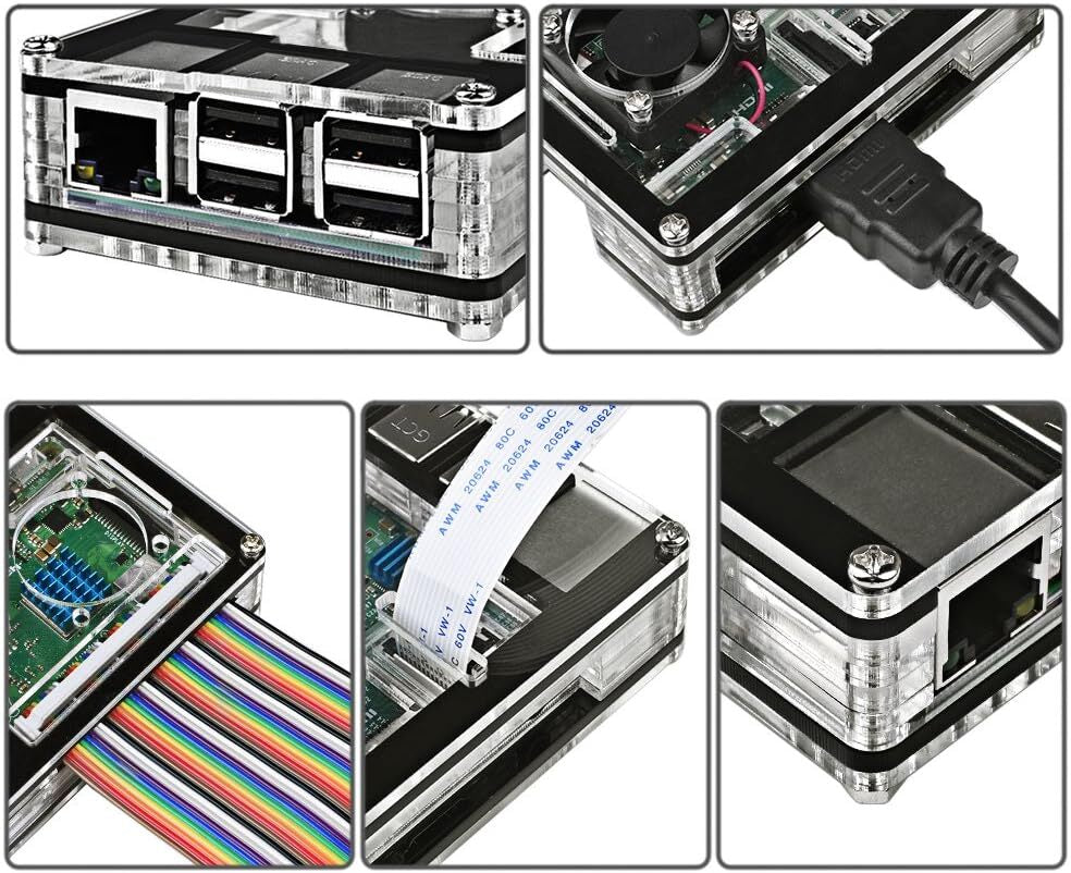 Raspberry Pi 3 B+ Case with Fan Cooling Pi 3B Case with 3 Pcs Heat-Sinks 5V