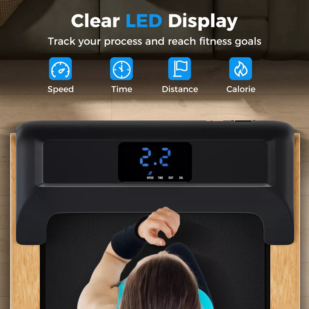 Superfit 3-In-1 Walking Pad under Desk Treadmill with Remote Smart APP Control LED Display