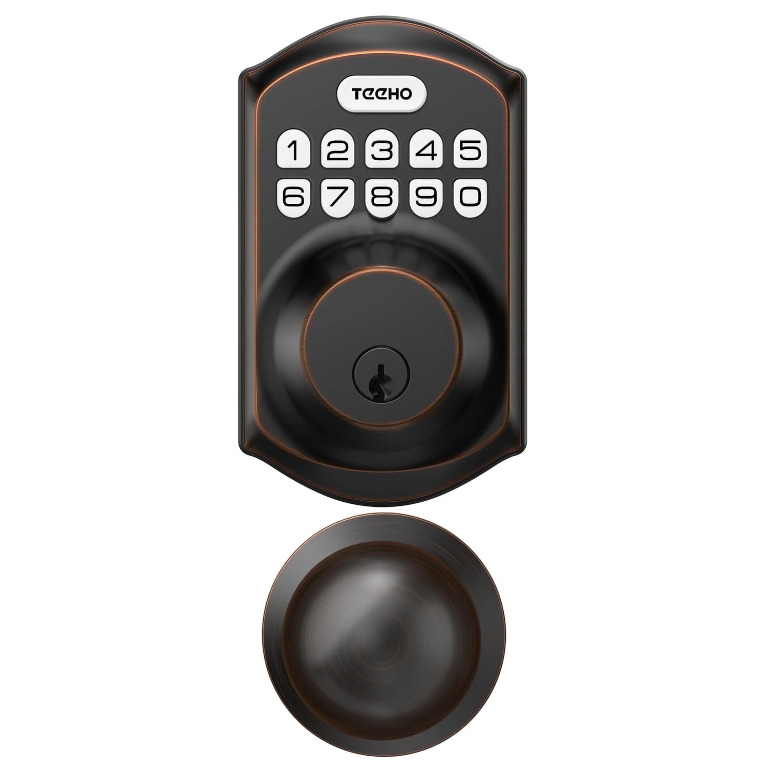 Keyless Entry Door Lock with 2 Knobs ‎Set, Keypad Deadbolt Smart Door Locks, Electronic Digital Lock for Home Front Door Easy Installation-Oil Rubbed Bronze Finish