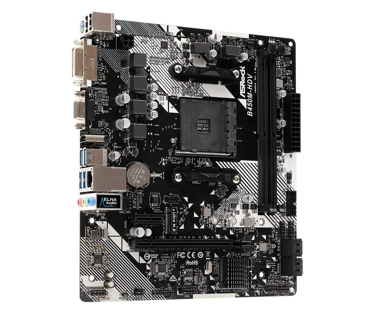 Asrock B450M HDV R4.0 Motherboard AM4 DDR4 Microatx for AMD Ryzen Cpus