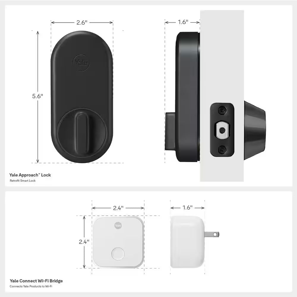 Apartment Smart Door Lock with Wi-Fi and Fingerprint Keypad Access, Black Suede