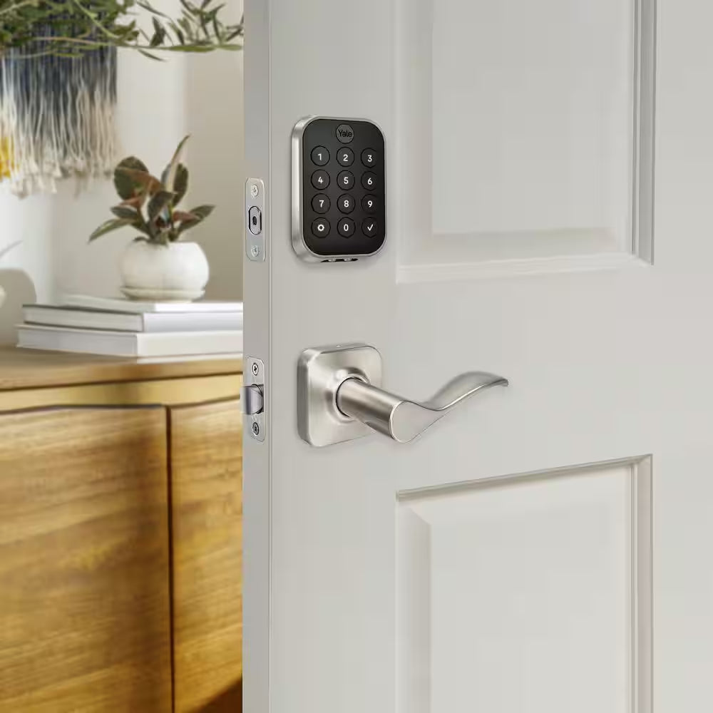 Assure Lock 2; Keyless Smart Door Lock with Bluetooth and Pushbutton Keypad, Satin Nickel