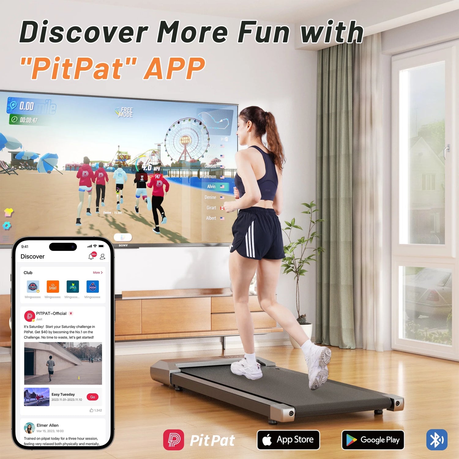 Walking Pad 2 in 1 under Desk Treadmill, 2.5HP Low Noise Walking Pad Running Jogging Machine with Remote Control for Home Office, Lightweight Portable Desk Treadmill Installation Free