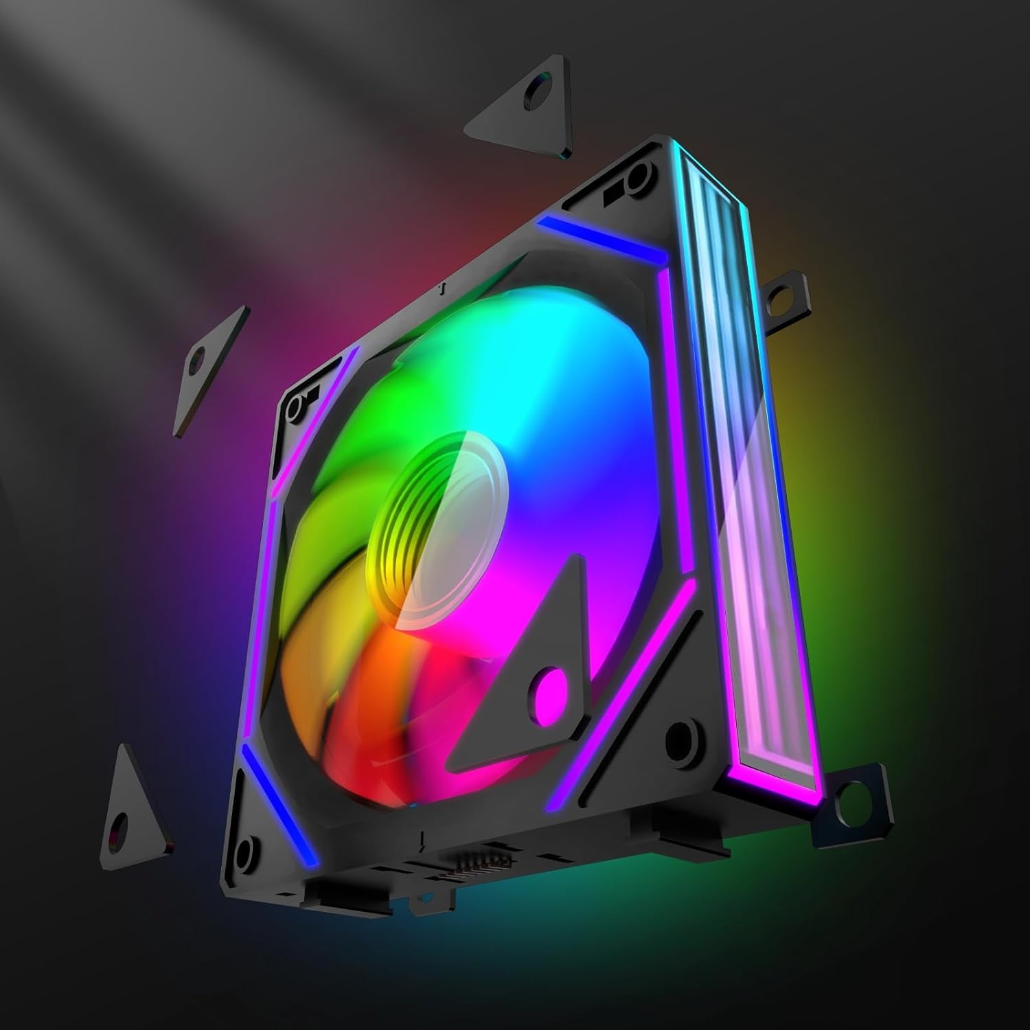 Daisy Chain Case Fan:5 Pack 120Mm PC RGB Fans Computer Case Fans, 5V 3-PIN Conne