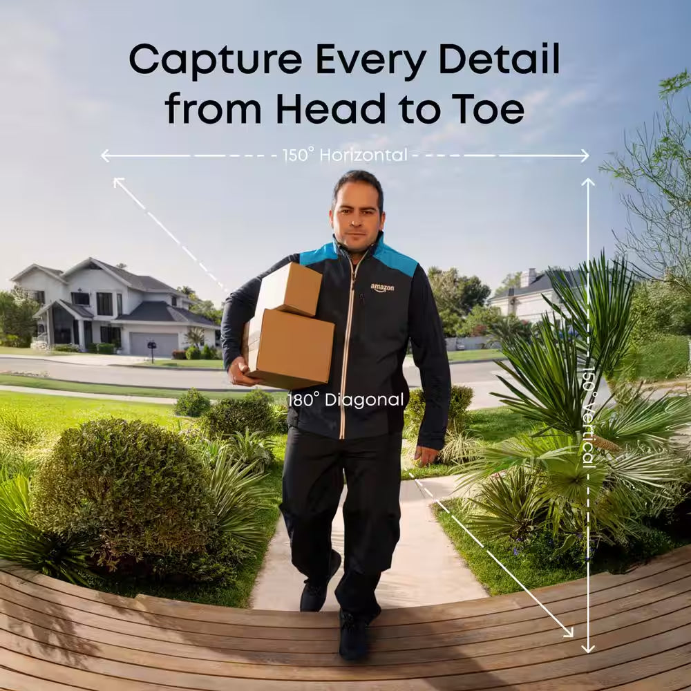 S3 Max Black Thumb-Turn Smart Lock Deadbolt with 2K Video Doorbell and Palm Scan (Compatible with Smart Devices)