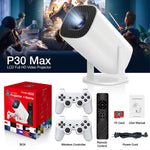 Android 11 Gaming Projector P30MAX 64GB TF Card Wireless Gaming Controller Dual WIFI 1280*720P Home Theater Portable Projector