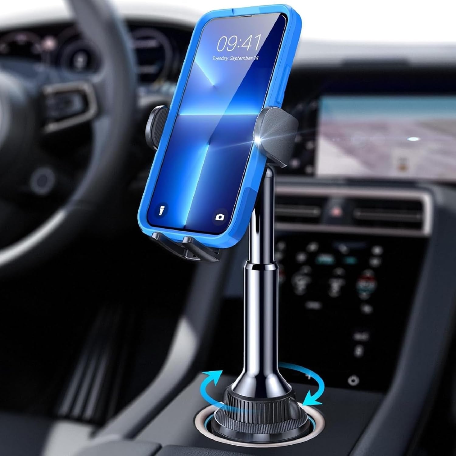 LISEN Cup Phone Holder [No Shaking] Phone Holder for Car, 360 Adjustable Iphone Holder for Car Accessories for Women Truck Jeep Golf for Iphone 17 Pro Max 16 15 14 13 Samsung S25 All 4-7'' Phone