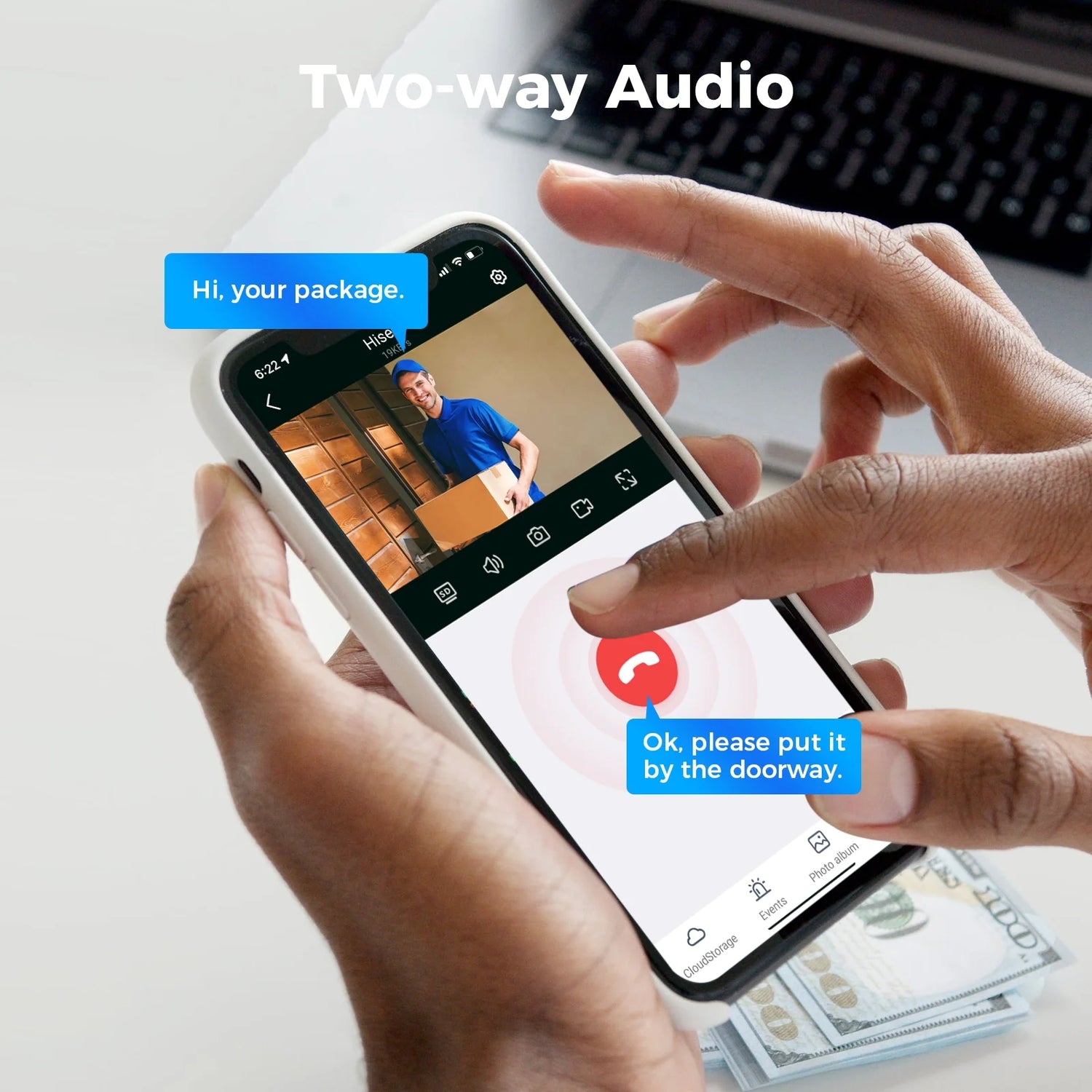 3MP Wireless Security Camera Wifi with Two-Way Audio,Motion Detect,Remote View,Ip66 Waterproof,Color Night Vision,Outdoor Security Camera for Home Security