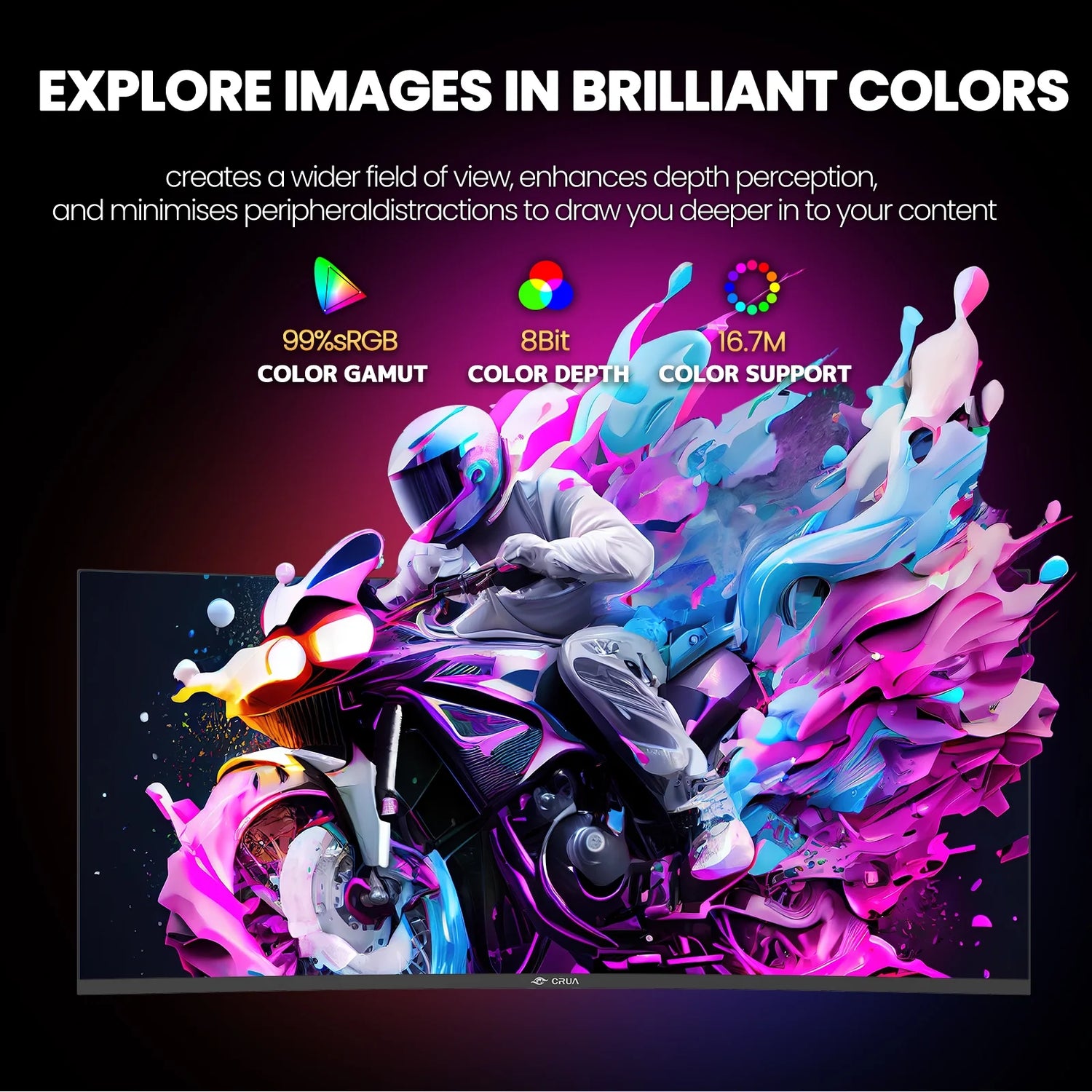 34" 165Hz Ultrawide Curved Gaming Monitor ,WQHD 3440 * 1440P, 21:9 1500R Computer Monitor, 1Ms(Gtg) with Adaptive Sync, 99% SRGB, DP & HDMI Port, Black