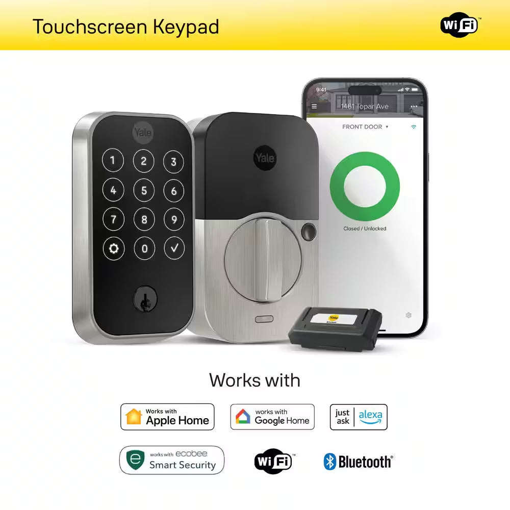 Assure Lock 2; Smart Door Lock with Wifi and Touchscreen Keypad; Satin Nickel