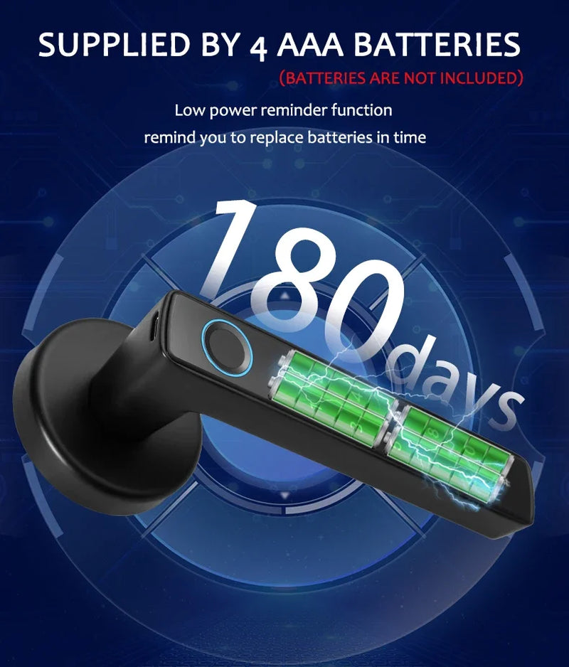 Tuya Smart Fingerprint Door Lock Knob Bluetooth Wireless Digital Door Lock Keyless Entry Door Lock Home Security Remote Lock