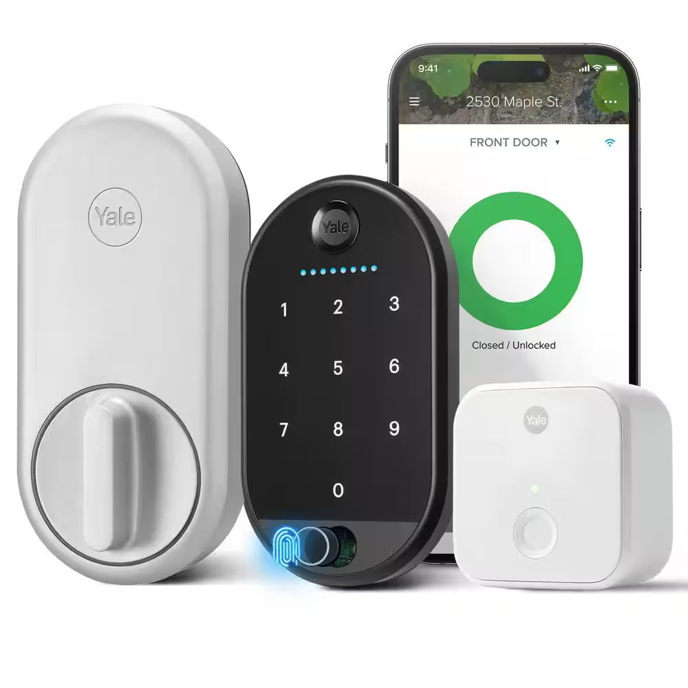 Apartment Smart Door Lock with Wi-Fi and Fingerprint Keypad Access, Silver