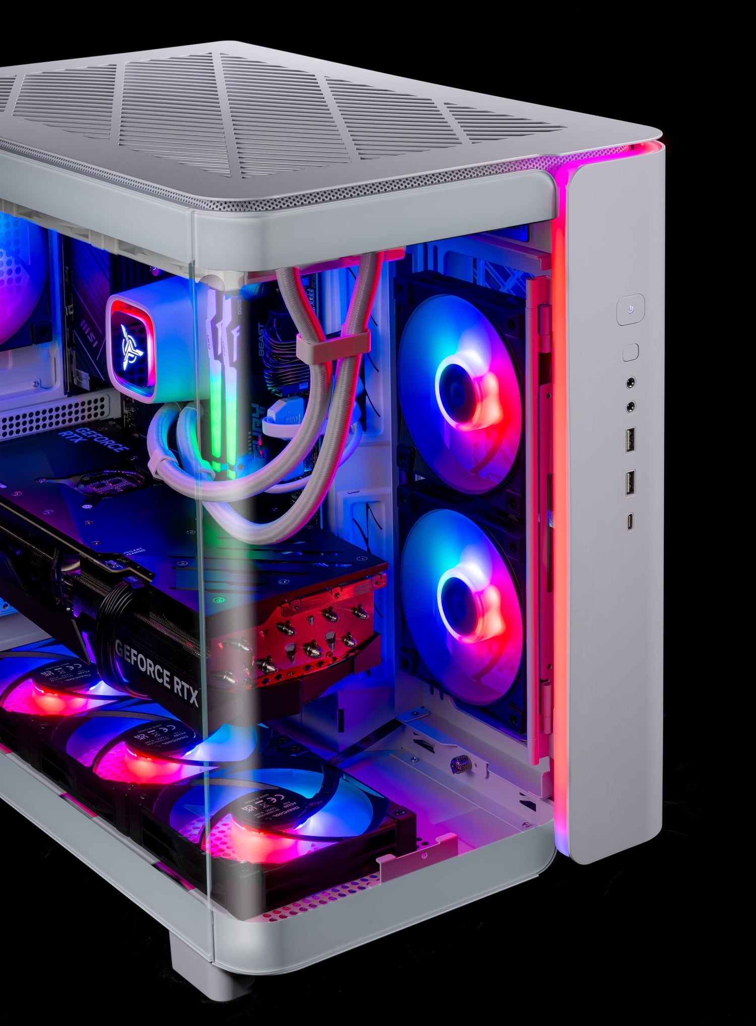 Skytech King 95 Gaming PC Desktop AMD Ryzen 7 7800X3D NVIDIA Geforce RTX 5070 Ti 1TB Gen4 Nvme SSD 32GB DDR5 RAM, AIO Liquid Cooling Windows 11