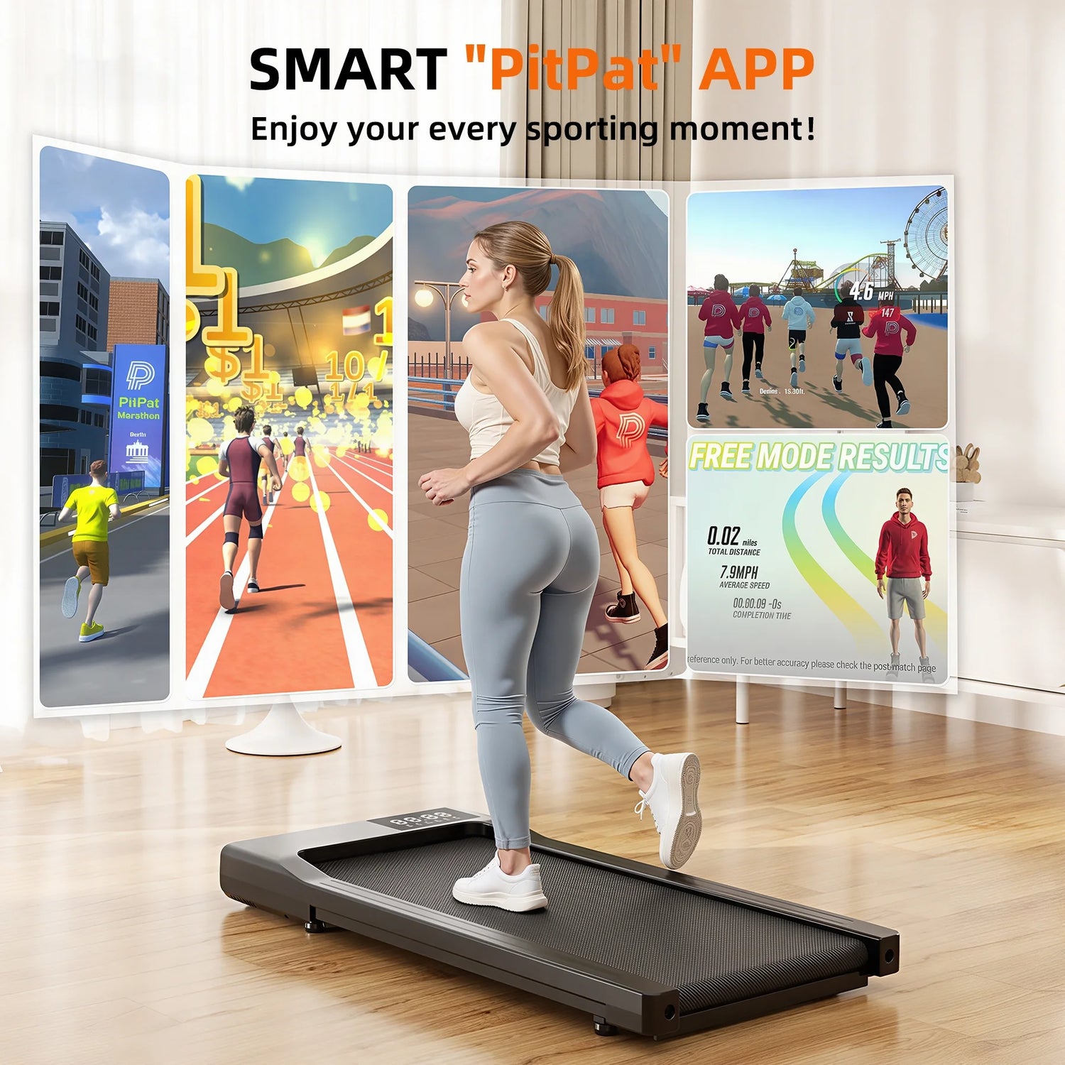 Walking Pad 300Lb, under Desk Treadmill with Remote Control 2 in 1 Portable Walking Pad Treadmill for Home/Office(Black)