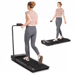 Treadmill Foldable 2 in 1 Walking Pad Compact Electric Running Remote Control for Home Fitness