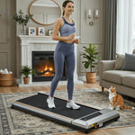 Treadmill Walking Pad 2.5HP with Large LCD Display Portable Wheels and Max Capacity 265Lb for Home Use