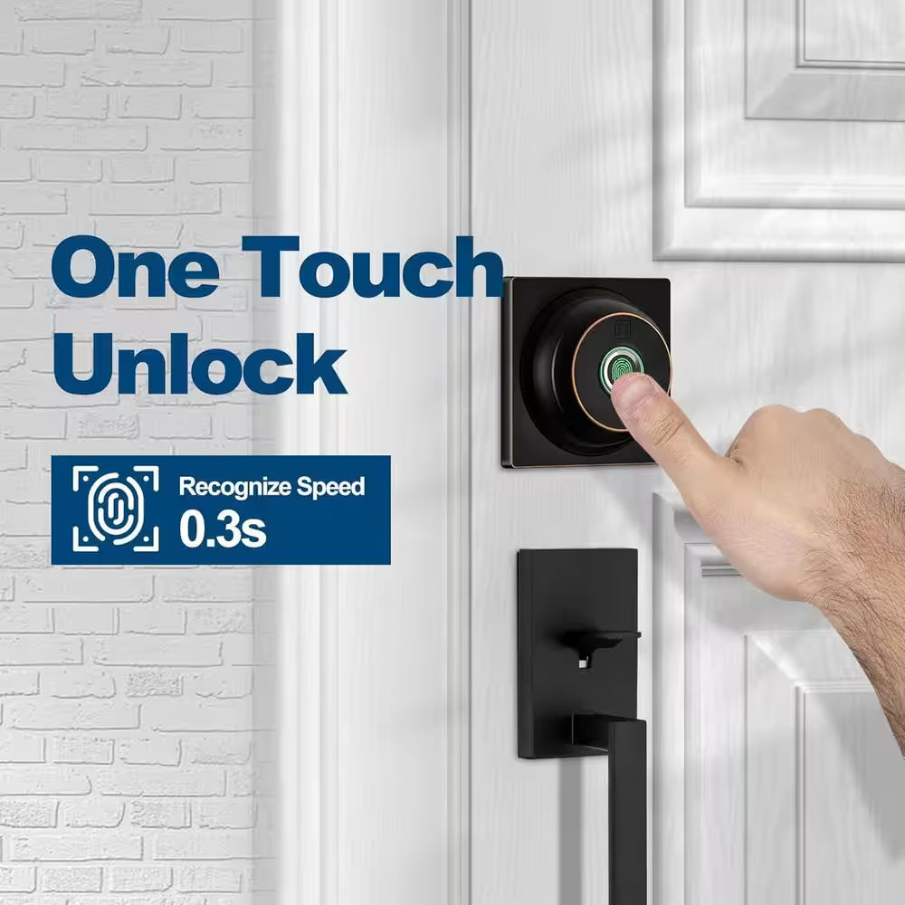 3-In-1 Biometric Security Lock Keyless Entry System in Black, IP63