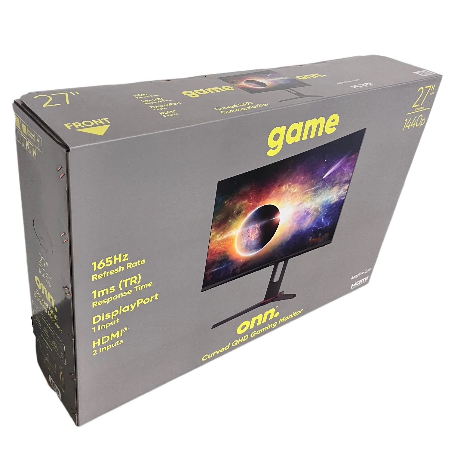 27" Curved QHD (2560 X 1440P) 180Hz 1Ms AMD Freesync Gaming Monitor with Cables, Black, New