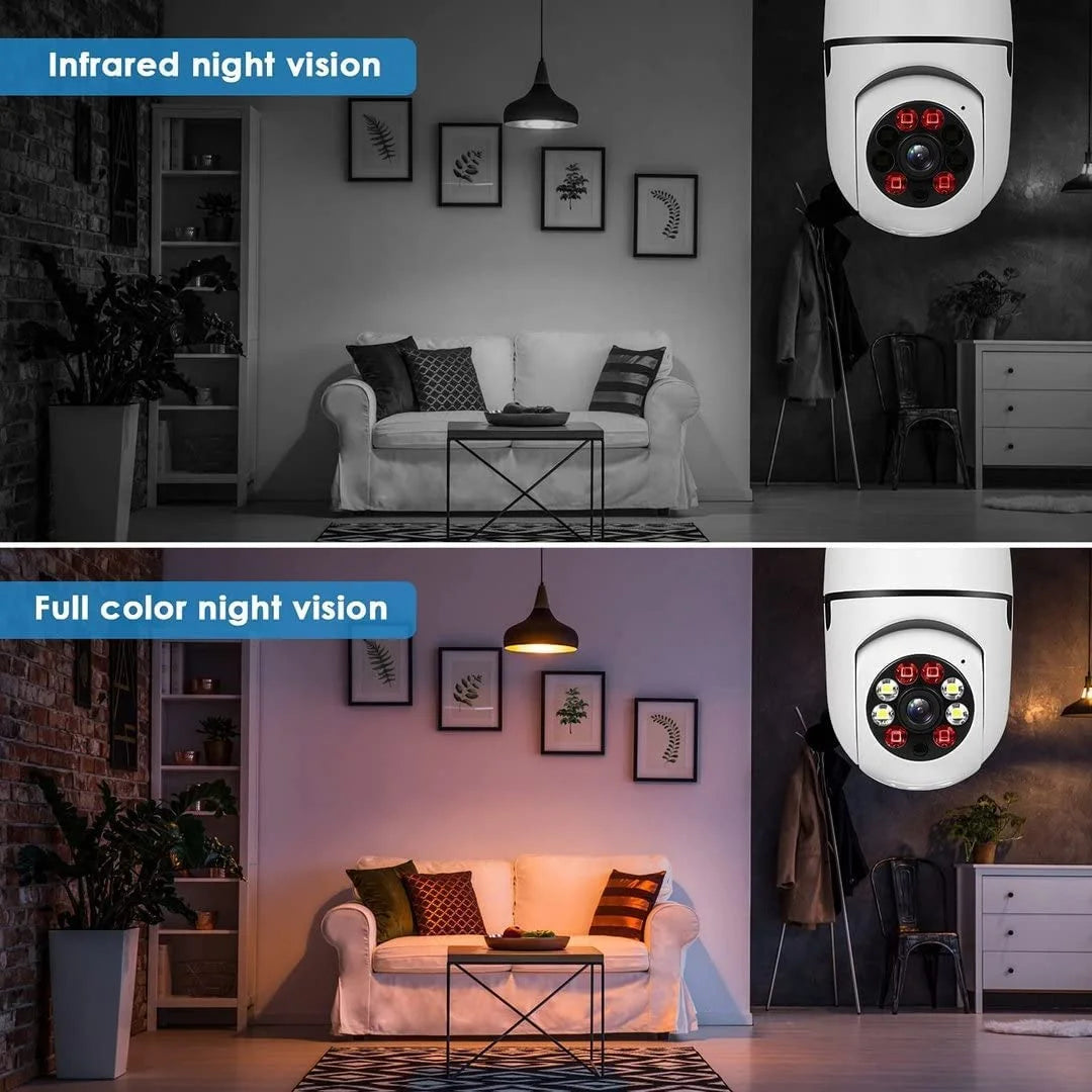 Light Bulb Camera, 2 Pack Security Camera 1080P, 360 Surveillance Camera(2.4Ghz Wifi)