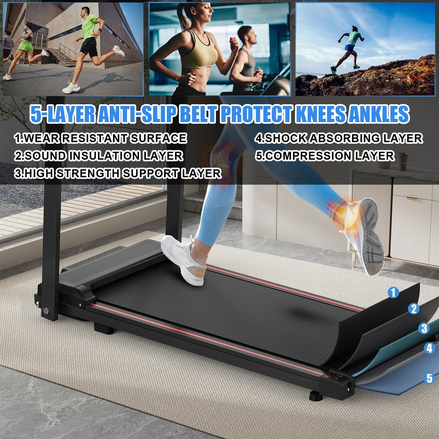 [EU Direct]  Q30-6 2.5HP 2 in 1 Folding Treadmill - 12Km/H Speed | Tablet Cup Holder | LED Display | 120KG Load | Smart App | Compact & Portable for Home Office Walking, Running, and Jogging