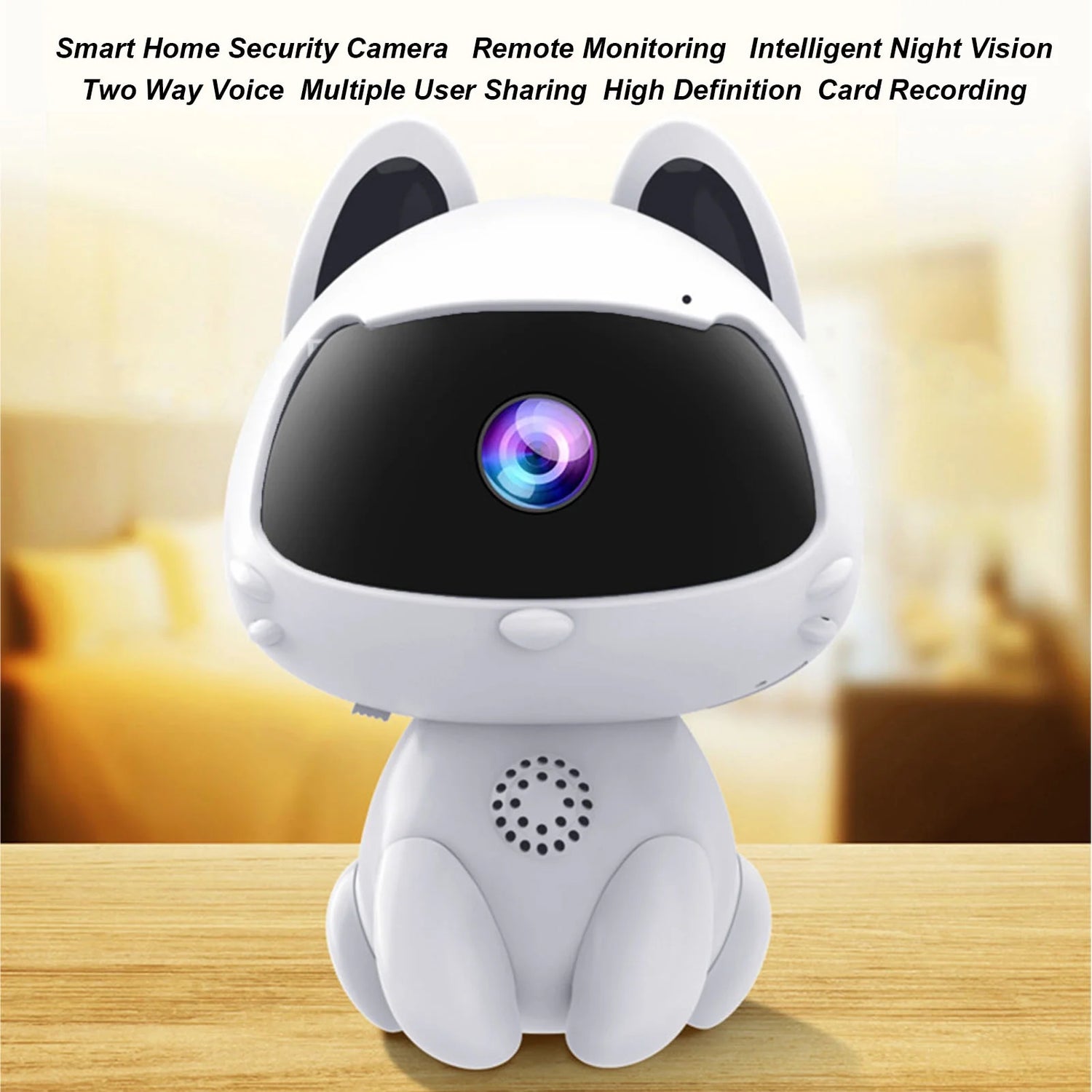 Wireless Security Camera Motion Detection Two Way Voice Robot Pet Shape Indoor Monitoring Camera