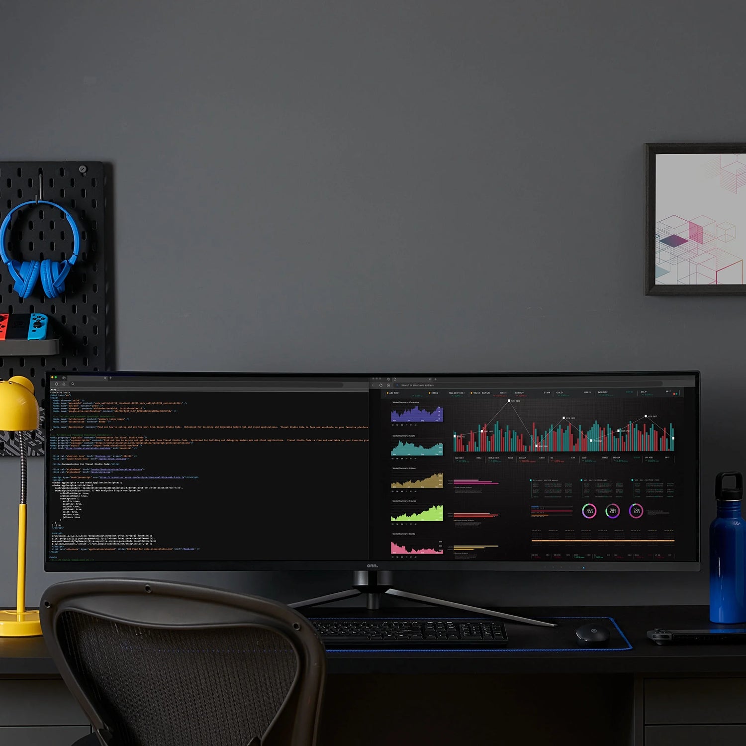 49" 3840 X 1080P Curved Dual FHD Gaming Monitor, Black, 100133225