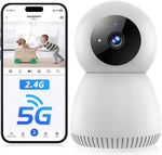 Indoor Security Camera 5G& 2.4Ghz Wifi, Pan/Tilt Baby Camera for Home Security, 1080P Pet Camera with Phone App Motion Detection, 2-Way Talk, Night Vision, Siren Alarm, Compatible with Alexa