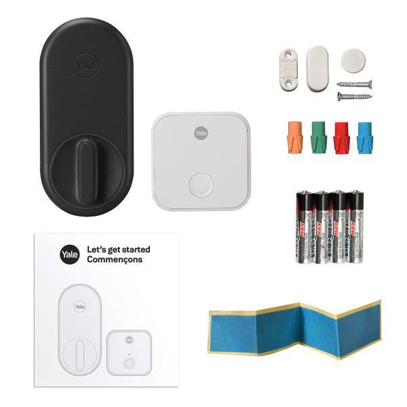 Apartment Smart Door Lock with Wi-Fi Access, Black Suede