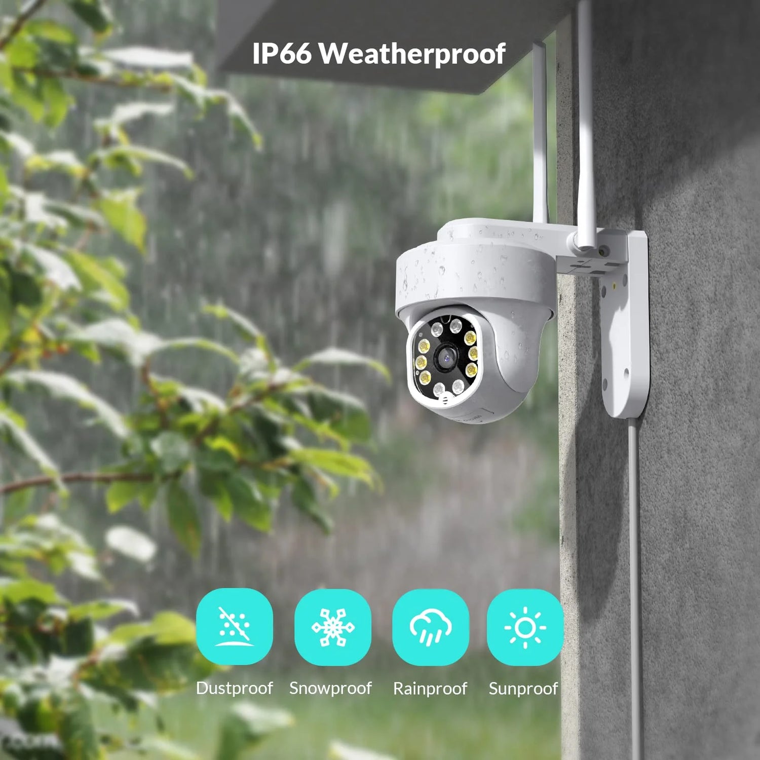 Security Cameras Wireless Wi-Fi,  360° View Home Surveillance Outdoor Cameras, Only 2.4G Wifi