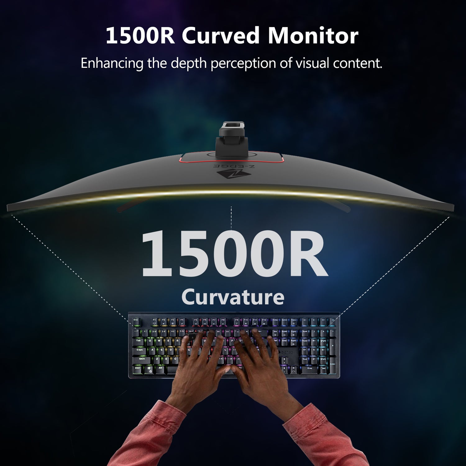 UG27F 27-Inch Curved Gaming Monitor 165Hz 1Ms Full HD 1920X1080 LED Monitor HDMI DP Port