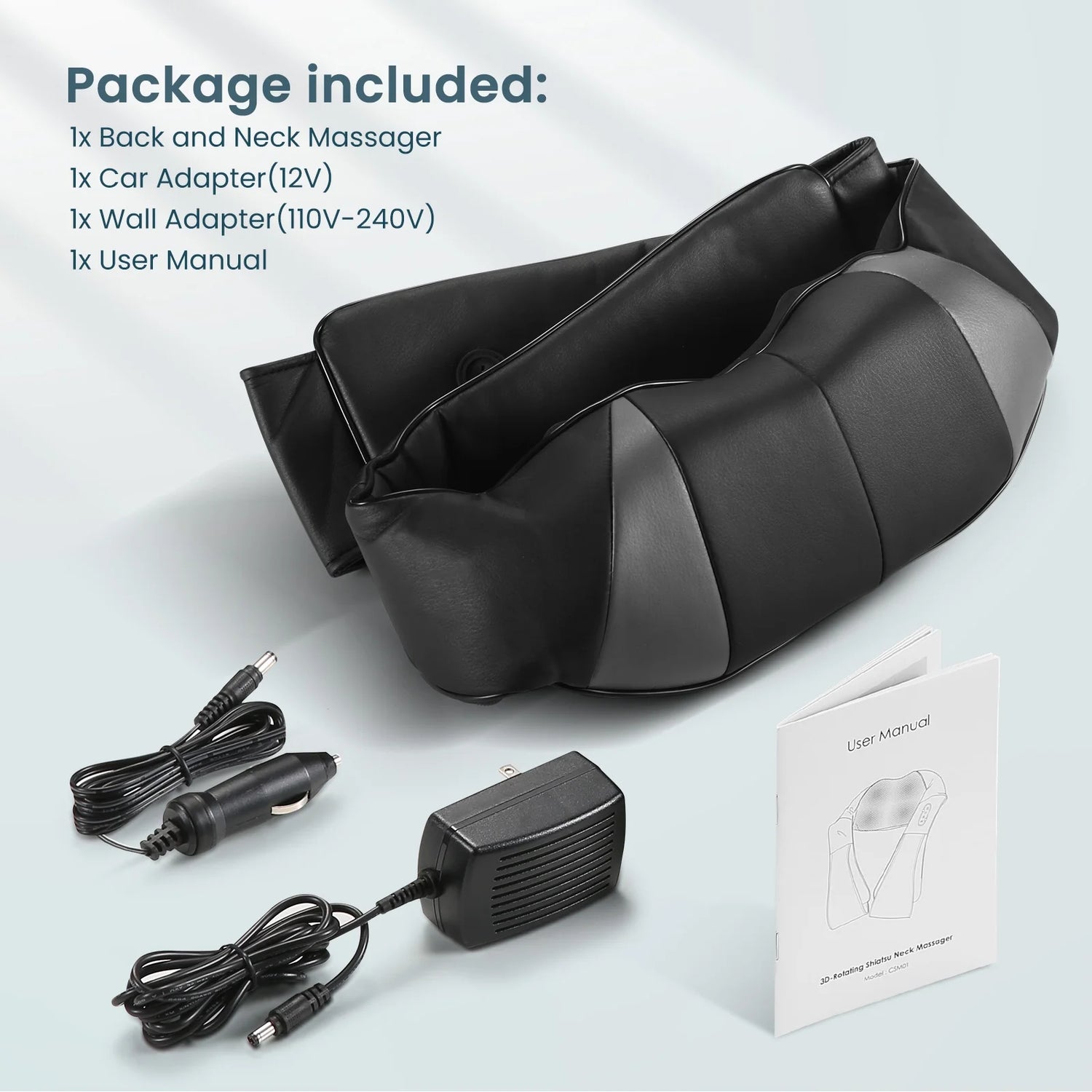 Neck and Shoulder Massager with Heat, 3D Deep Tissue Kneading Shiatsu Massager for Muscle Relief, Gift for Women Men Christmas