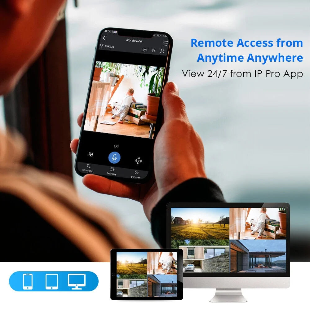 Hiseeu Add-On 5MP Wireless Wifi Security Camera One Audio Recording,65Ft IR Night Vision