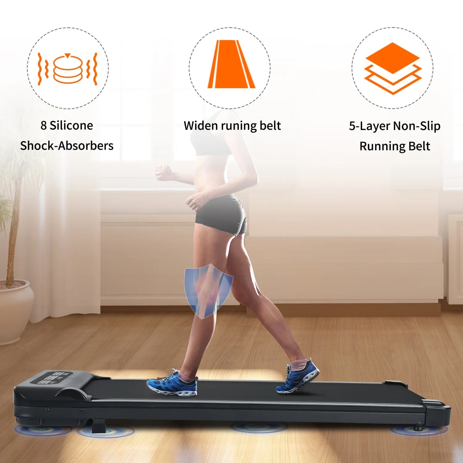 Under Desk Treadmill, Walking Pad with Incline, Portable Walking Treadmill for Home/Office 2.5HP, Walking Jogging Machine with 300 Lbs Weight Capacity Remote Control LED Display