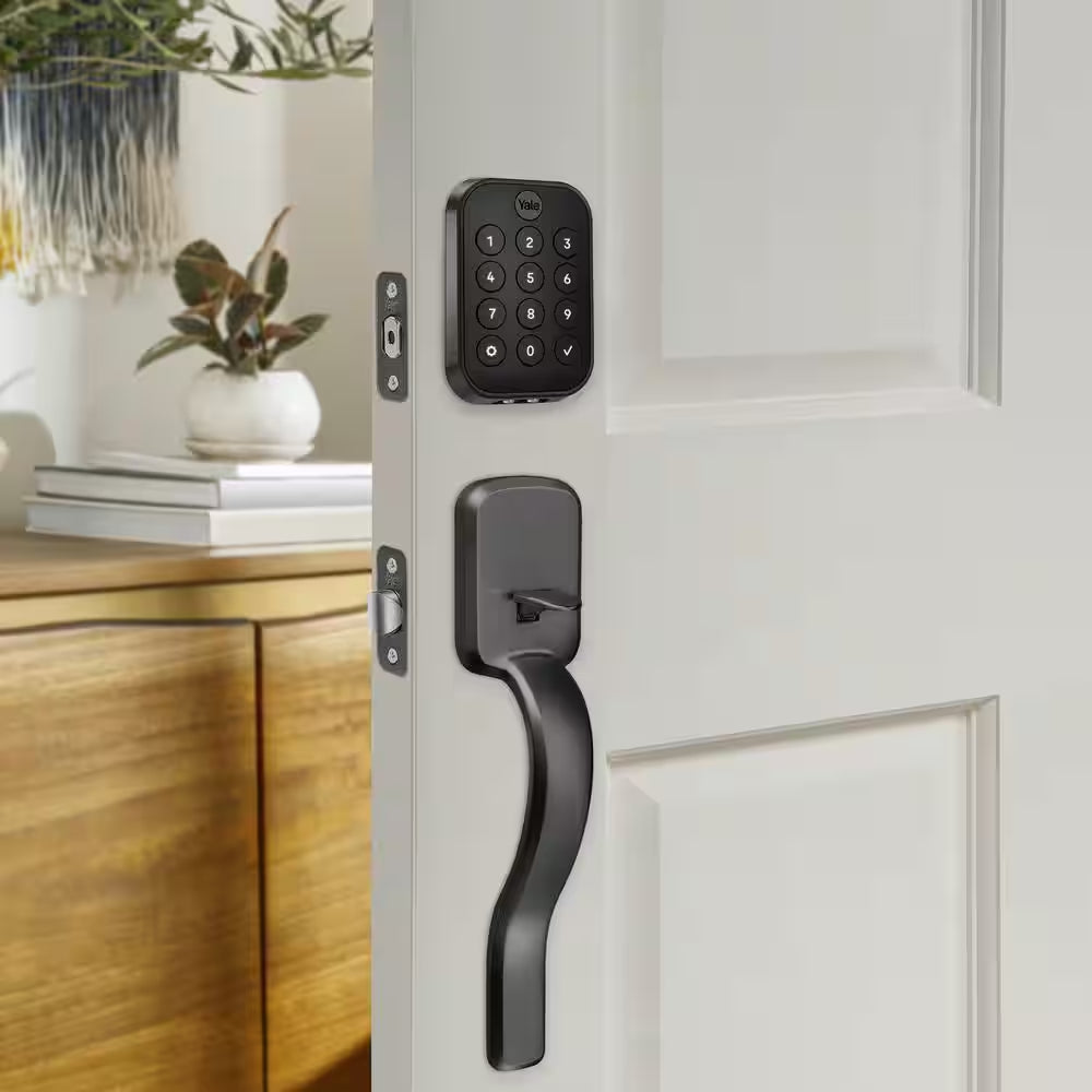 Assure Lock 2; Keyless Smart Door Lock with Bluetooth and Pushbutton Keypad, Black Suede
