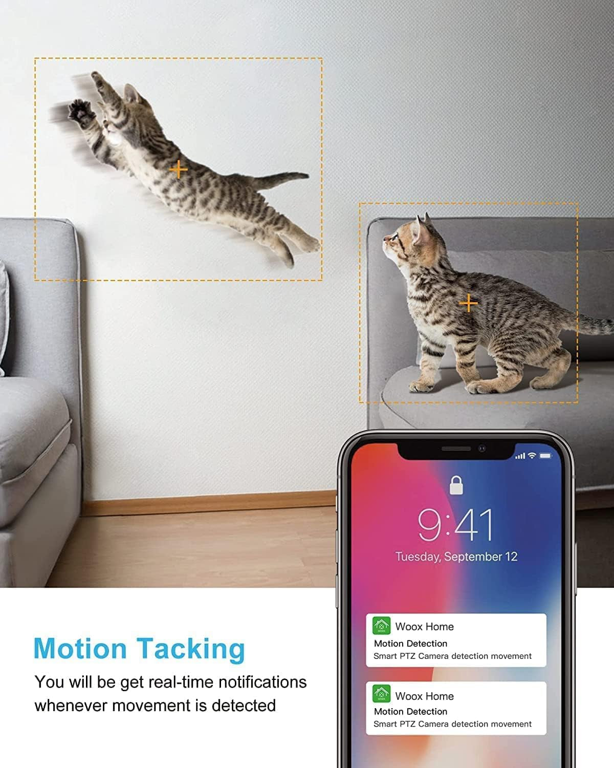 VENZ 1080P Indoor Security Camera with 360° PTZ, Audio Monitoring, and 2.4G WiFi Connectivity - Smart Home Camera for Pets and Babies
