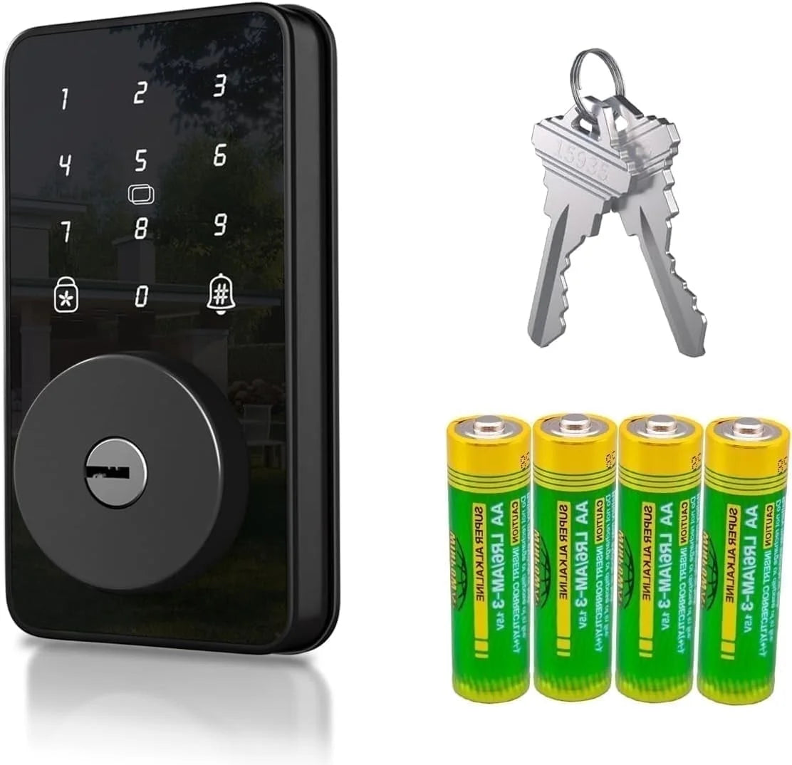 Keyless Entry Door Lock with Electronic Keypad, Digital Smart Deadbolt Lock for Front Door, Matte Black, Easy Installation