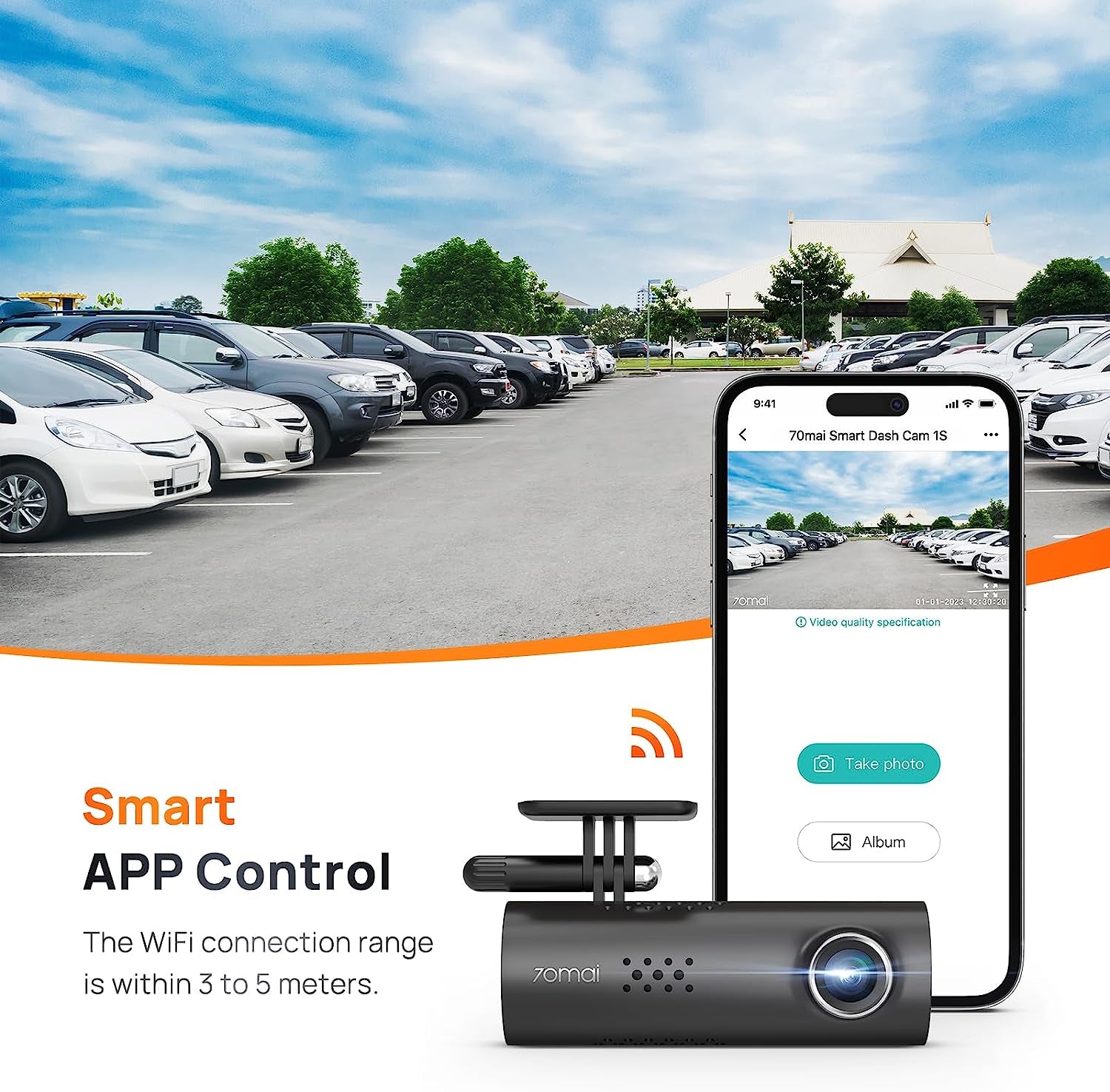 Smart Dash Cam 1S 1080P Full HD Smart Dash Camera for Cars Sony IMX307