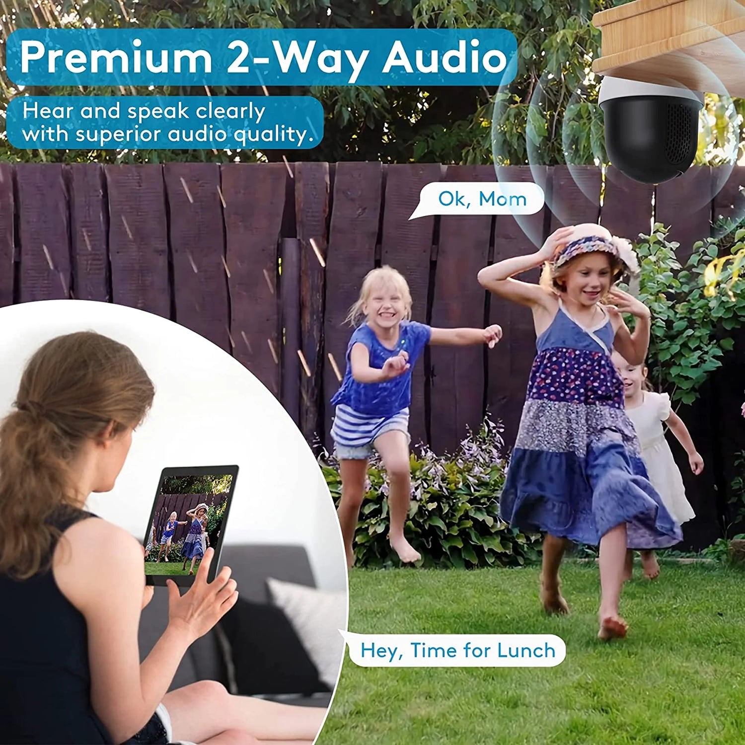 Rotating Outdoor Solar Dome Home Security Camera with Motion Alarm