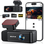 4K+2K Dash Cam,Front and Rear Dual Dash Camera for Cars with 64GB Card,Built-In Wifi,Night Vision,G-Sensor,Loop Recording