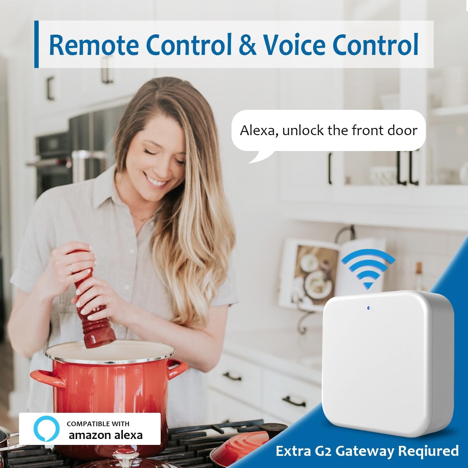 Smart Lock, 7-In-1 Keyless Entry Door Lock, Fingerprint Door Lock with Remote &