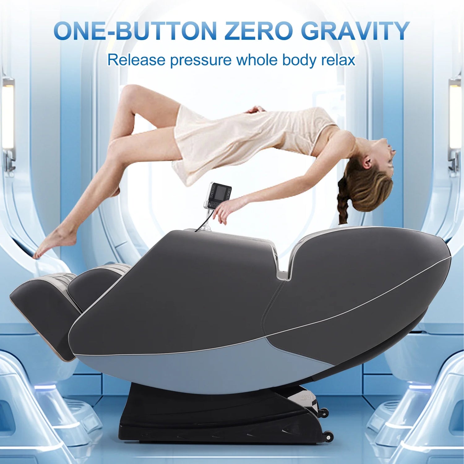 S9 Full Body Zero Gravity Shiatsu 4D Massage Chair, Gray