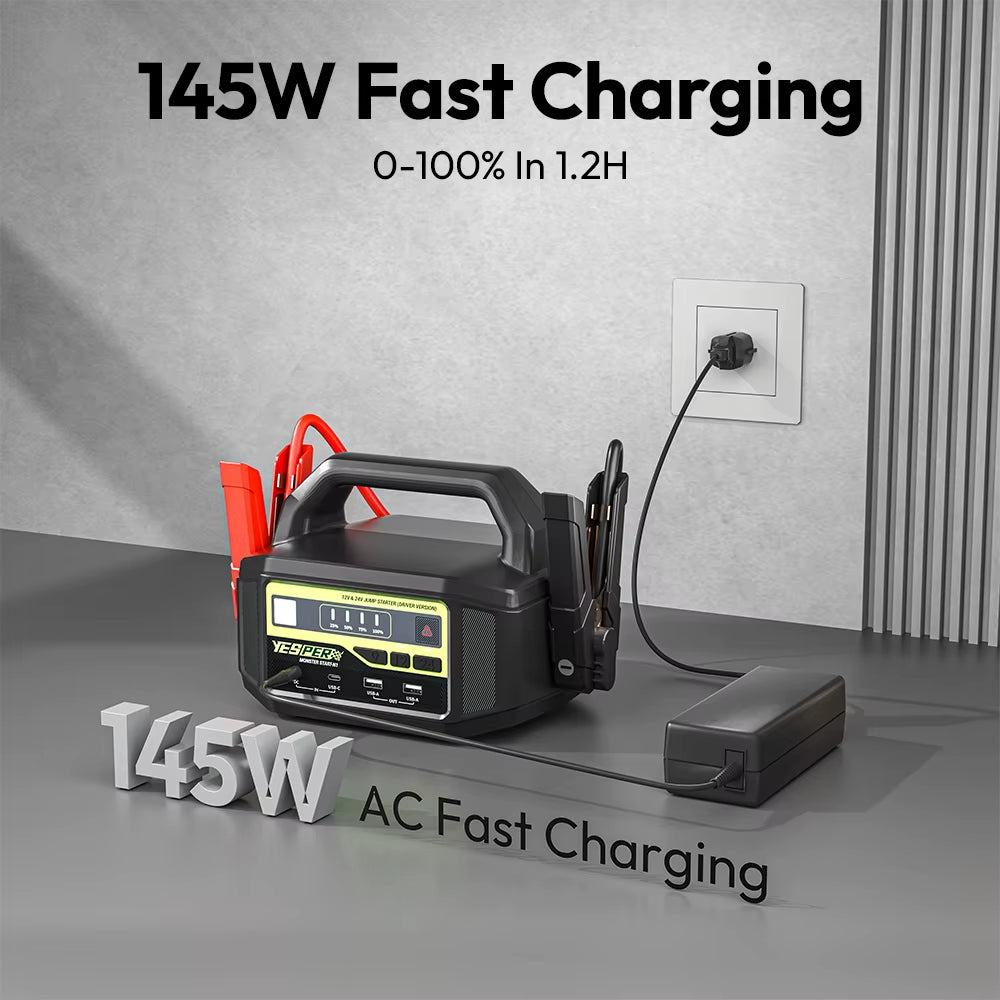 24V Jump Car 6000A Peak Jump Starter for Car Truck Portable Truck Battery Starting Device External Battery