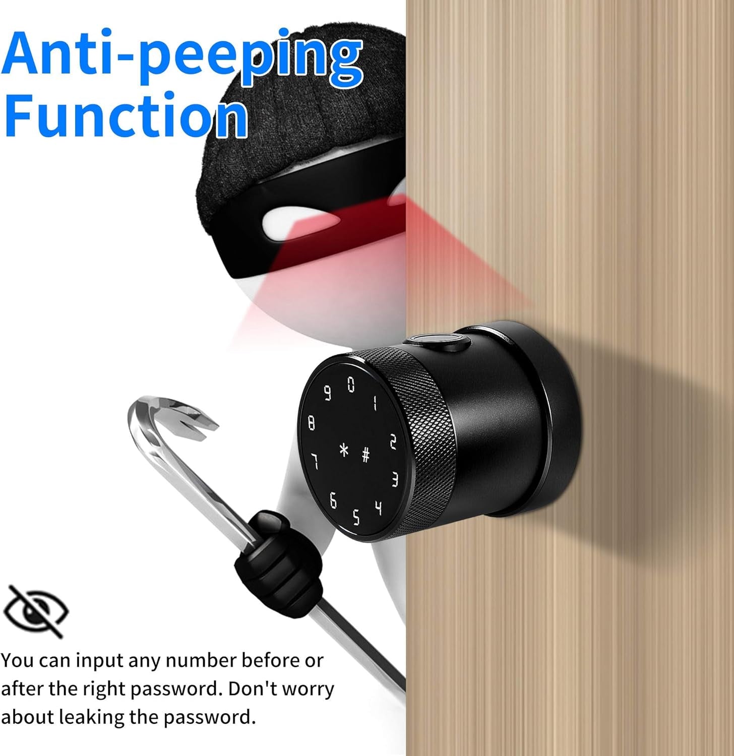 Smart Lock Fingerprint Door Locks Digital Smart Door Locks Free App Control IC Card Key Easy Installation Bluetooth Electronic Lock for Side Entry Garage Entry Basement Home Office Hotel and Garage