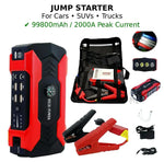 99800Mah Car Jump Starter, Peak Car Battery Charger, 12V Jump Box Jumper Battery Pack, Portable Charger, Emergency LED Light, Escape Safty Hammer, Compass