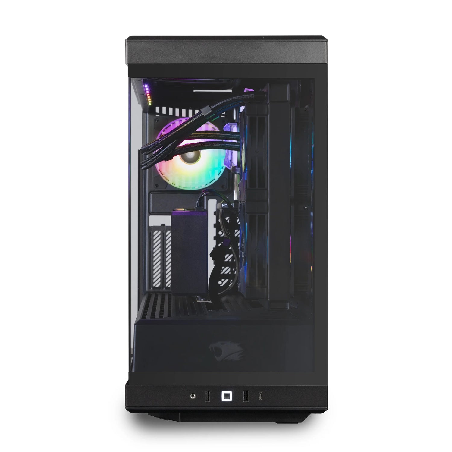 Y40 PRO Black Gaming PC Desktop Computer AMD Ryzen 7 9700X CPU, NVIDIA Geforce RTX 5070Ti 16GB GPU, 32GB DDR5 RGB 5200Mhz RAM, 1TB Nvme SSD, Windows 11 Home, Keyboard Mouse - Y40BA7N57T02