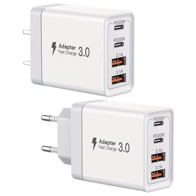 USB Charger Block 40W 4 Port Charger Block Multiple USB Charger Station USB Wall Charger Charging Blocks for Business Trips