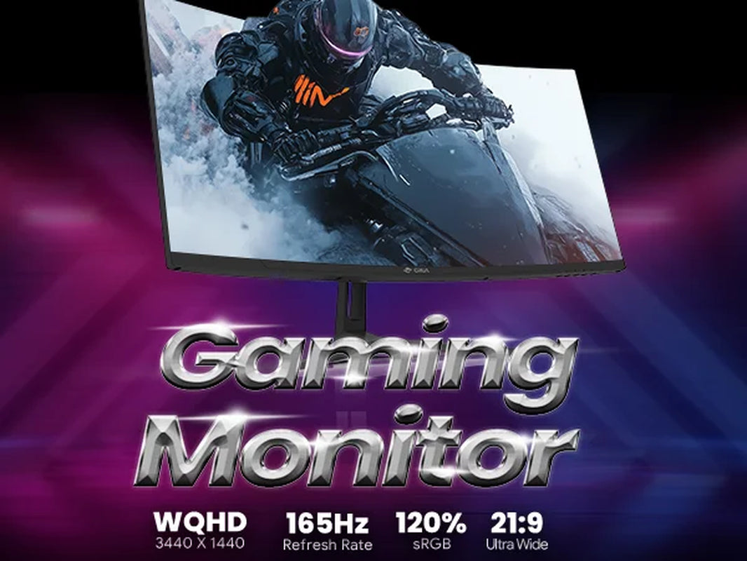 34" 165Hz Ultrawide Curved Gaming Monitor ,WQHD 3440 * 1440P, 21:9 1500R Computer Monitor, 1Ms(Gtg) with Adaptive Sync, 99% SRGB, DP & HDMI Port, Black
