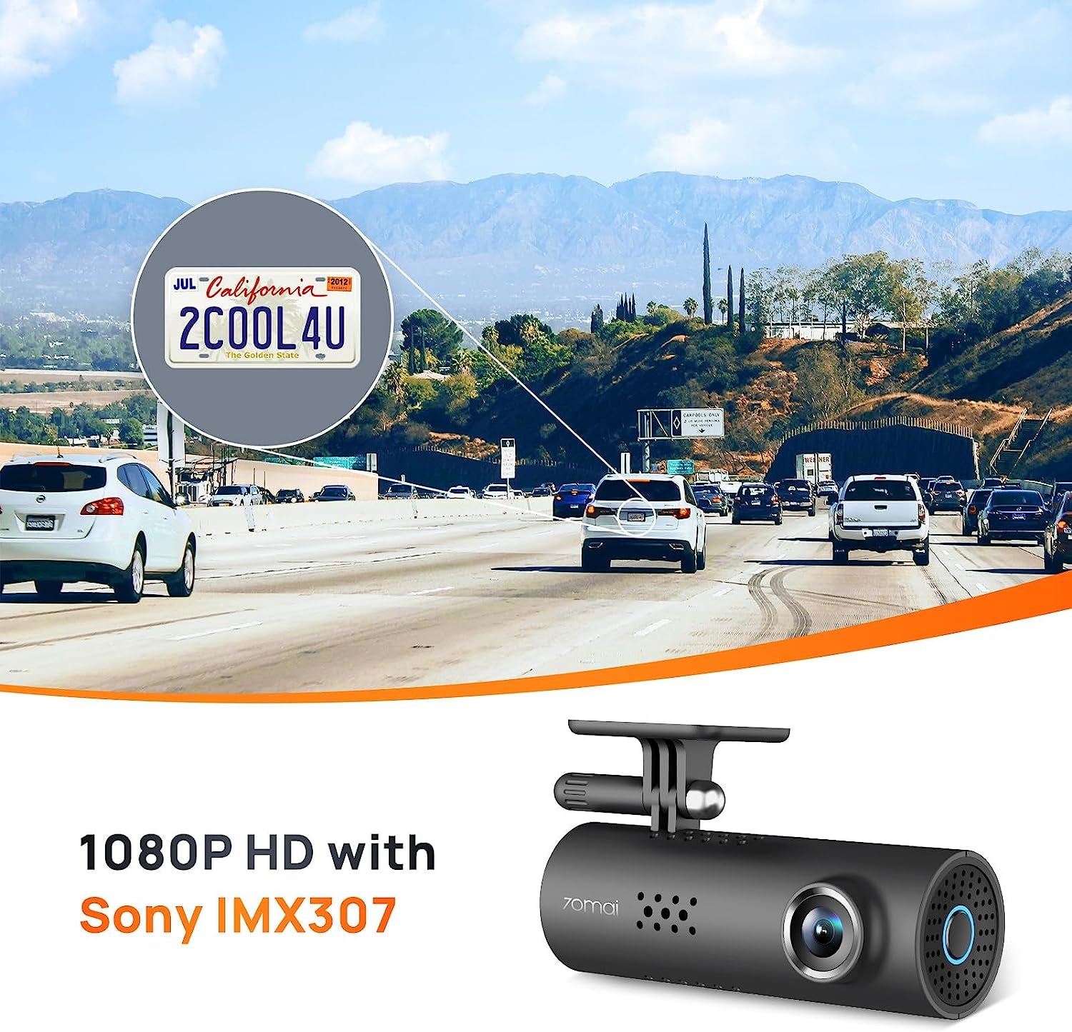 Smart Dash Cam 1S 1080P Full HD Smart Dash Camera for Cars Sony IMX307
