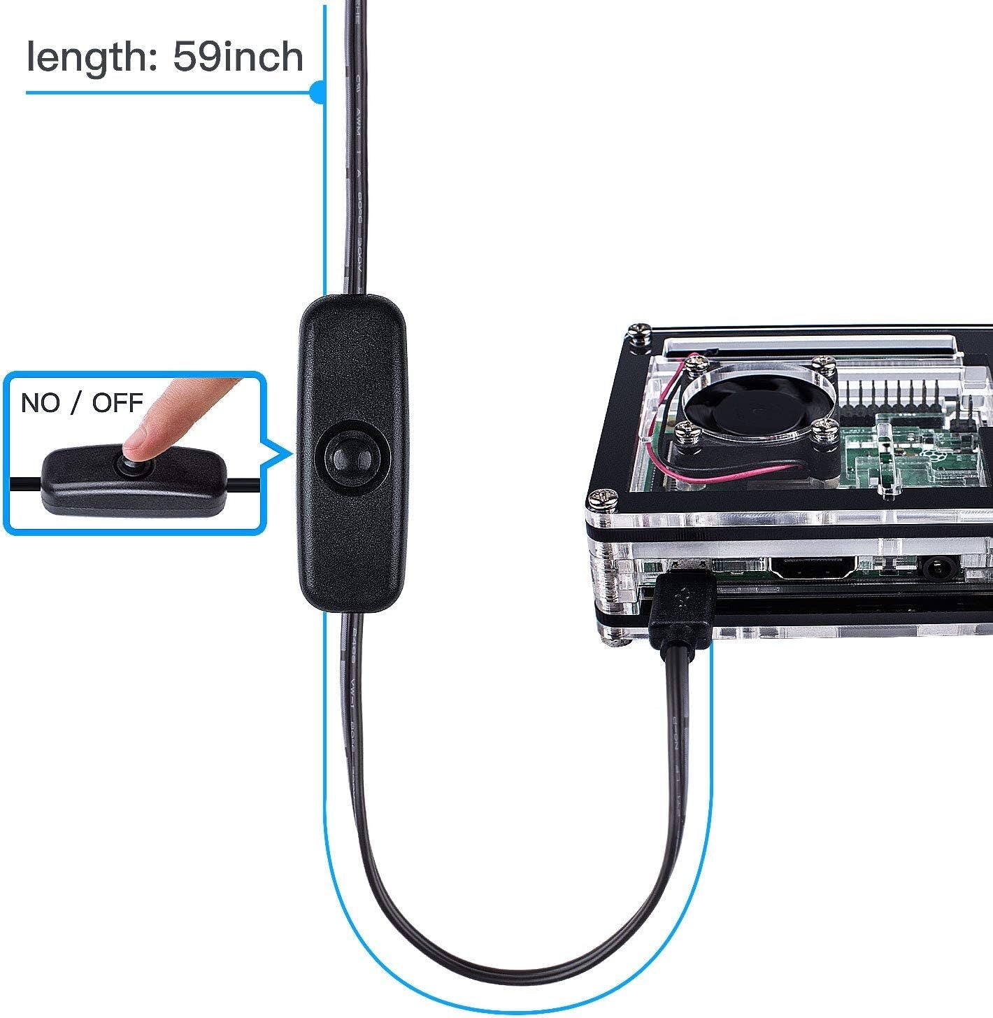 Raspberry Pi 3 B+ Case with Fan Cooling Pi 3B Case with 3 Pcs Heat-Sinks 5V